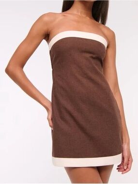 Abercrombie & Fitch Brown Strapless Mini Dress NWT